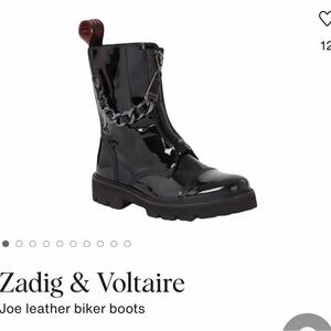 Zadig & Voltaire Glossy Black Leather Boots